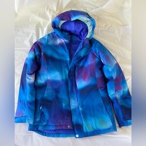 All in Motion Kids Blue and Purple Puffer Jacket - 2 in 1, size XL 14/16yrs
